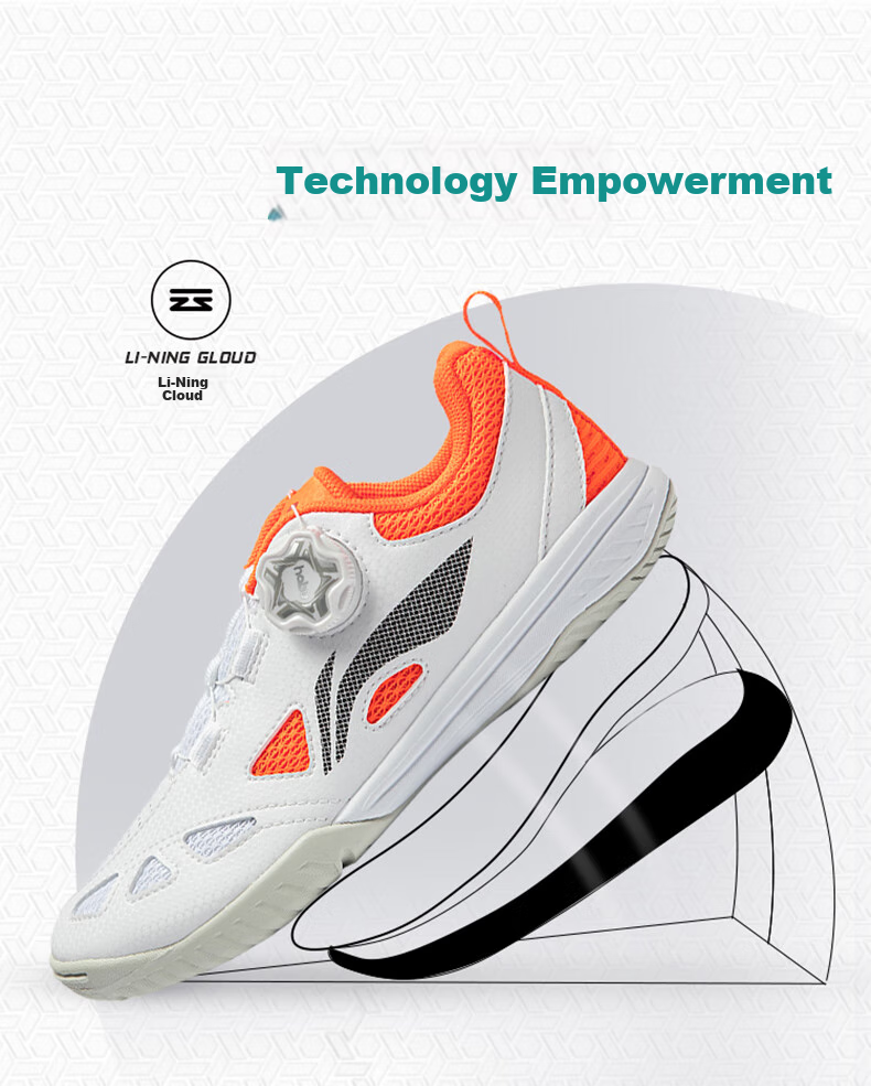 Li-Ning Children's Table Tennis Shoes, Professional Training And Competition, Non-Slip, Wear-Resistant, Breathable Sports Shoes, Fluorescent Orange, Size 32 2
