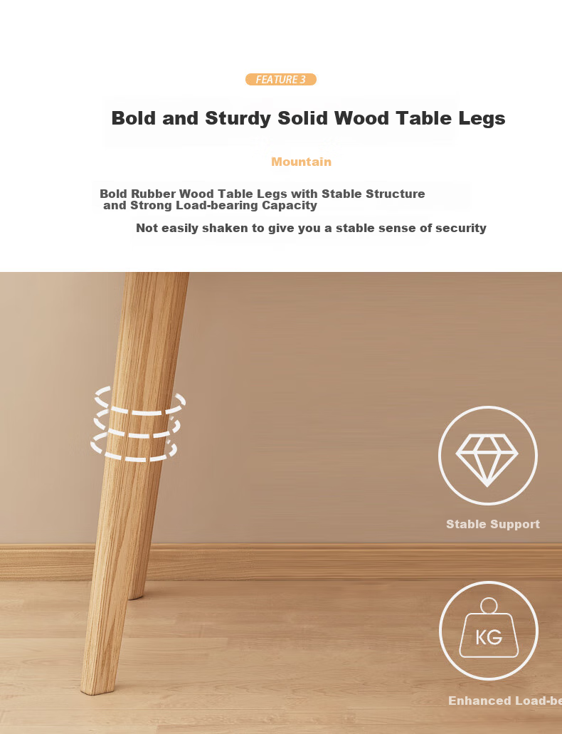 Fanshe Small Desk Computer Table with Wooden Legs, Minimalist Bedroom Study Desk for Compact Spaces, Home Office Workstatio 3