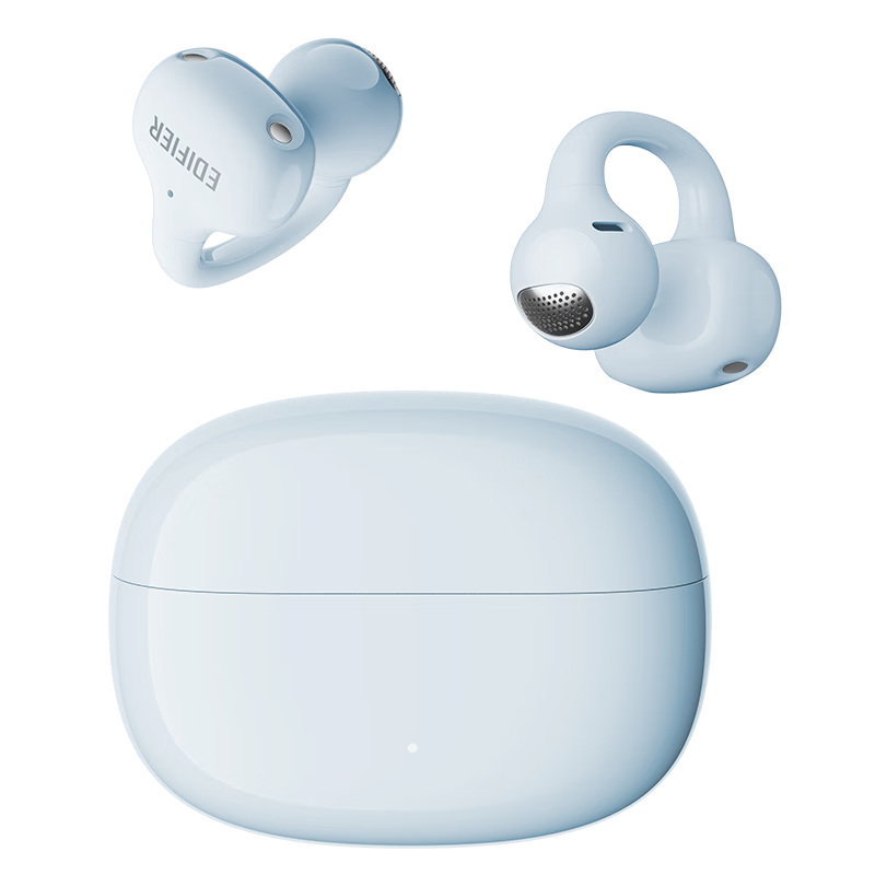 EDIFIER [Gao Qing Chen's Choice] Comfo Clip Q Ear-Clip Open Bluetooth Headphones, Translation Headphones, Compatible with Apple, Huawei, Xiaomi, Sea Salt Blue, Graduation Gift