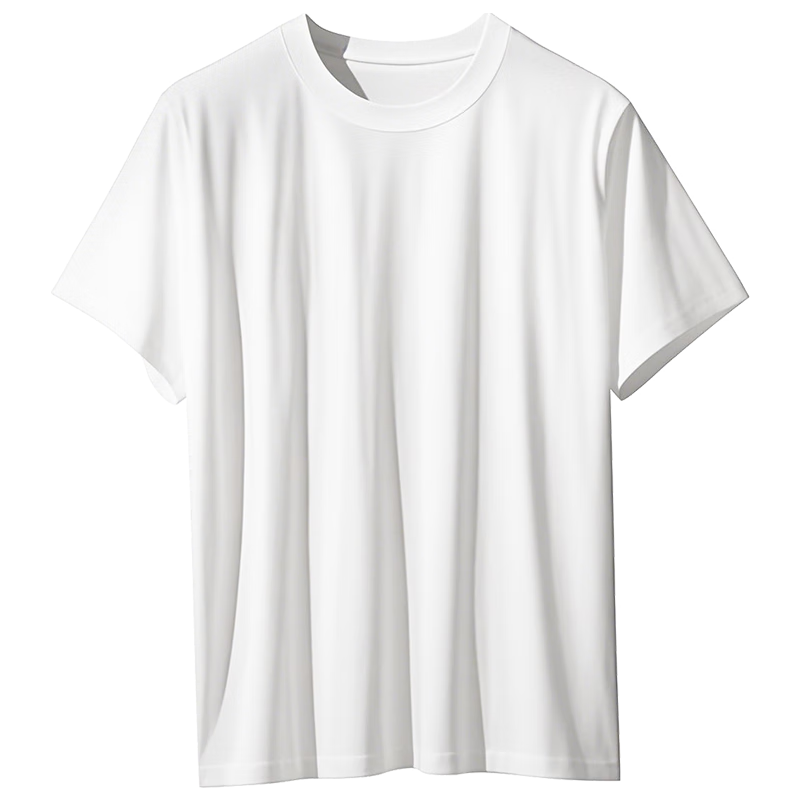LangSha Men's Short-Sleeve Pure Cotton T-Shirt, Antibacterial Thin Undershirt, All-Cotton Base Layer, Sweat-Absorbing Underwear, White