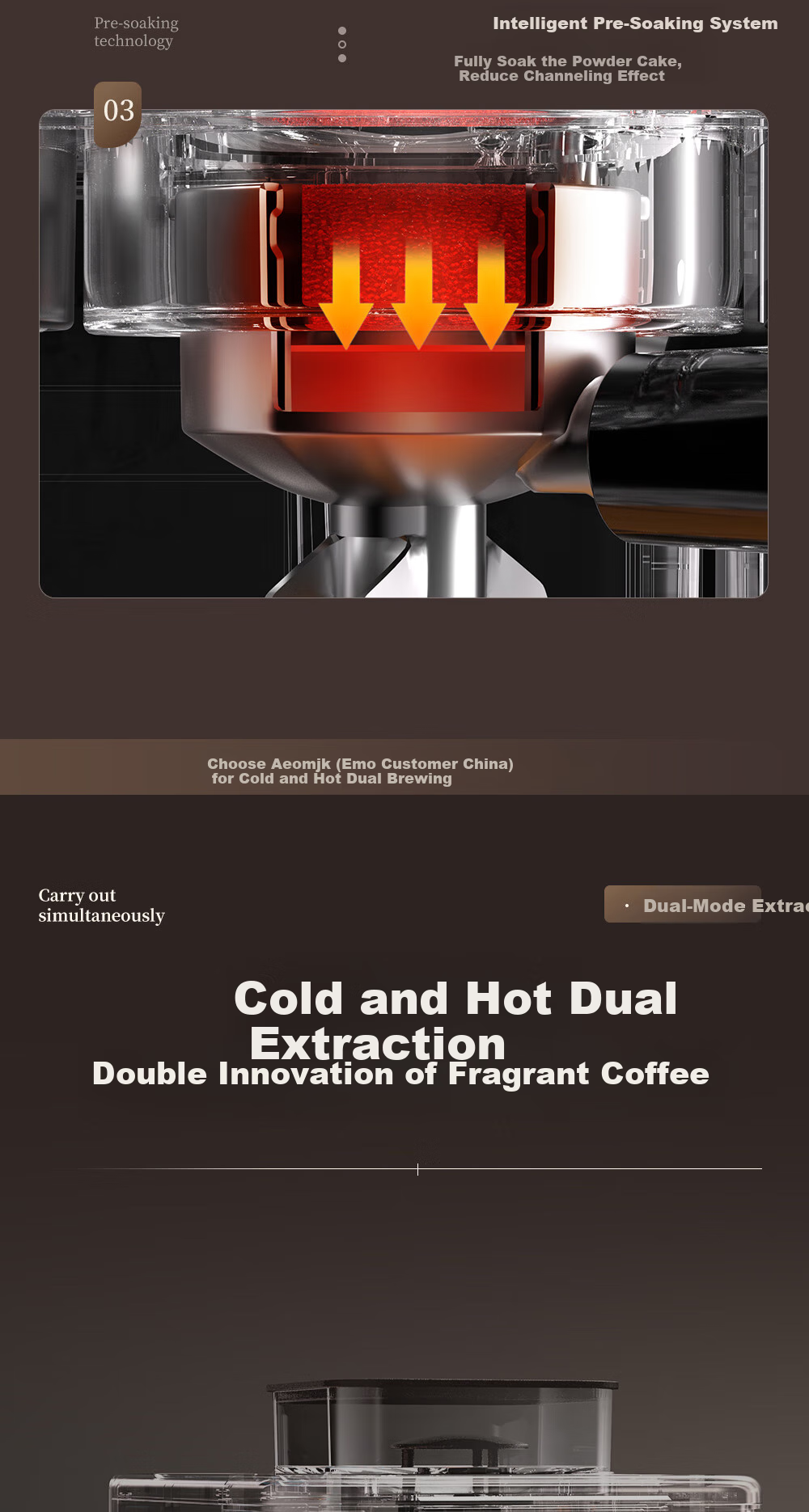 AEOMJK Aimo Ke Cold Brew Coffee Machine with Built-In Grinder, Semi-Automatic, Home Italian-Style Cold Brew, 2-Minute Milk Frother Coffee Maker CM5520 8