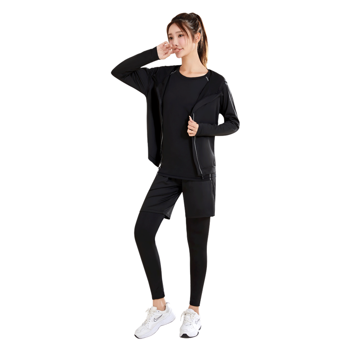 Fandimu Sports Outfit for Women, Running Suit, Yoga And Track And Field Fitness Wear, Breathable High-Elasticity Basketball And Badminton Training Clothes