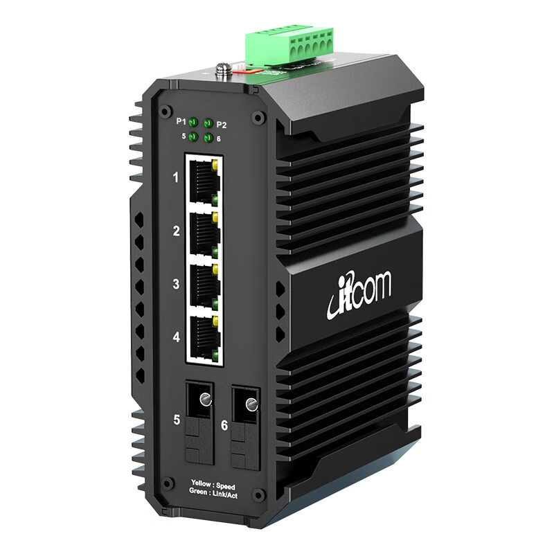 Промышленный коммутатор Itcom IT168-9000, гигабитный, одномодовый, одноволоконный, 2 оптических + 4 электрических порта, без блока питания