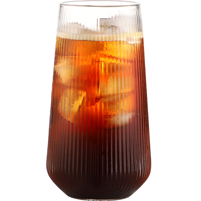 Bincoo Vertical Stripe Iced Americano Specialty Coffee Glass Cup Dirty Fruit Tea Juice Cup High Aesthetic