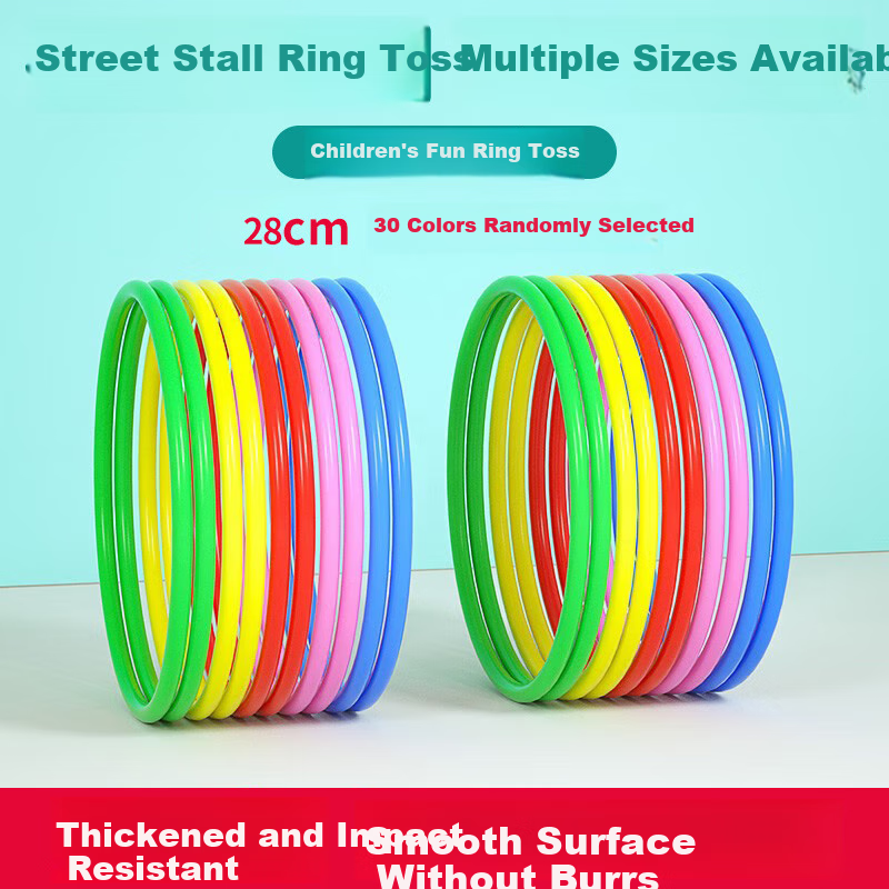 Huashimeng Ring Toss Toy Set for Night Markets, Children's Games, Weddings, Plastic Throwing Rings, 30 Pieces