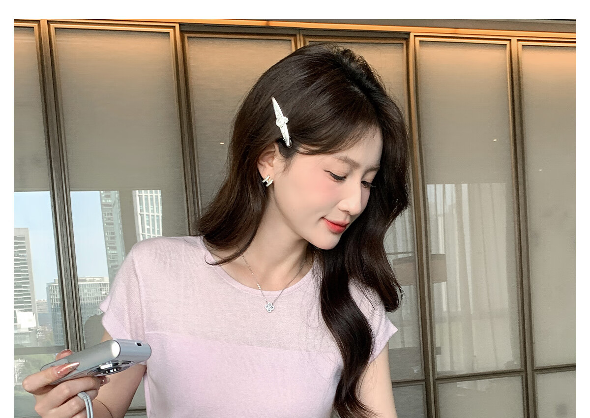 Halo Queen Women's Short Sleeve Knit T-Shirt Slim Fit Cherry Blossom Pink Fitted Waist Crop Top H52T033 22