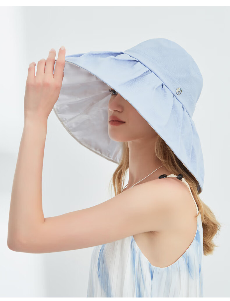 ELLE Sun Hat for Women, Elegant Wide Brim Hat, UV Protection, Face-Slimming Effect, Gift for Girlfriend 15