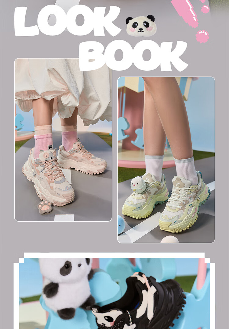 FILA FUSION BIANCO Cute Candy Animal Zoo Platform Casual Dad Sneakers 3