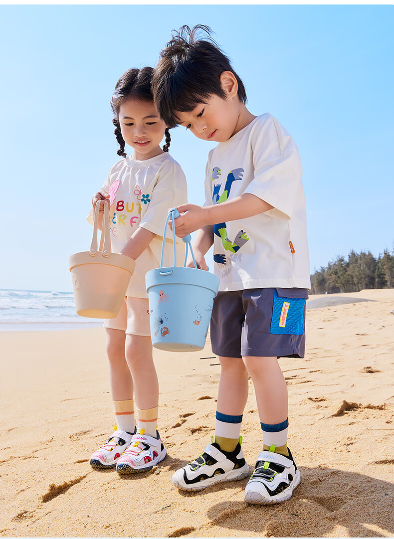 Ginoble Baby Walking Shoes, Summer Functional Sandals for Boys And Girls, Beach Shoes GW1743 Bright White/Almond Pink 10