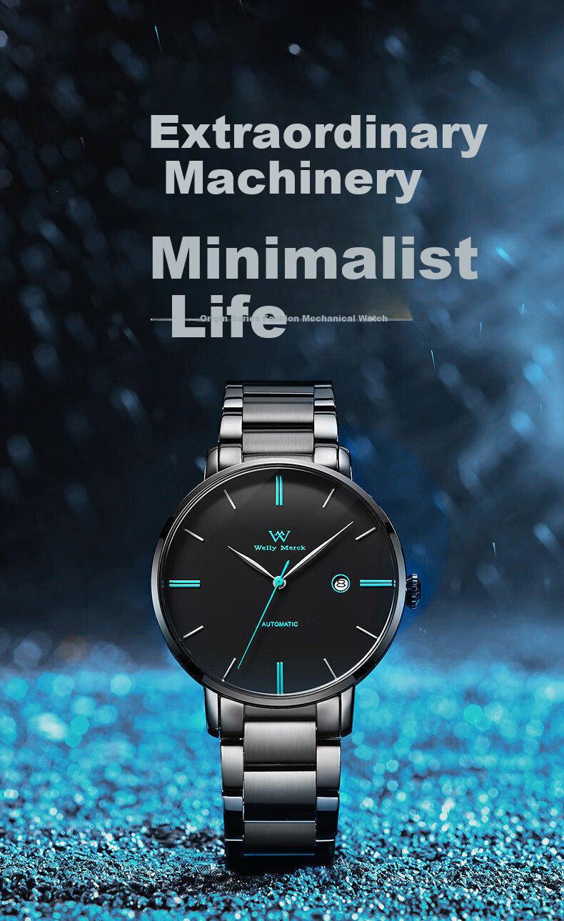 Welly Merck Men's Mechanical Watch, Practical Gift for Students And Teachers on Men's Day 3