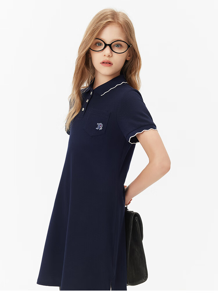 Navigare Girls' Dress, Children's Summer Thin Cool Sports Polo Dress, Casual Moment, Cherry Blossom Pink, Size 140 13