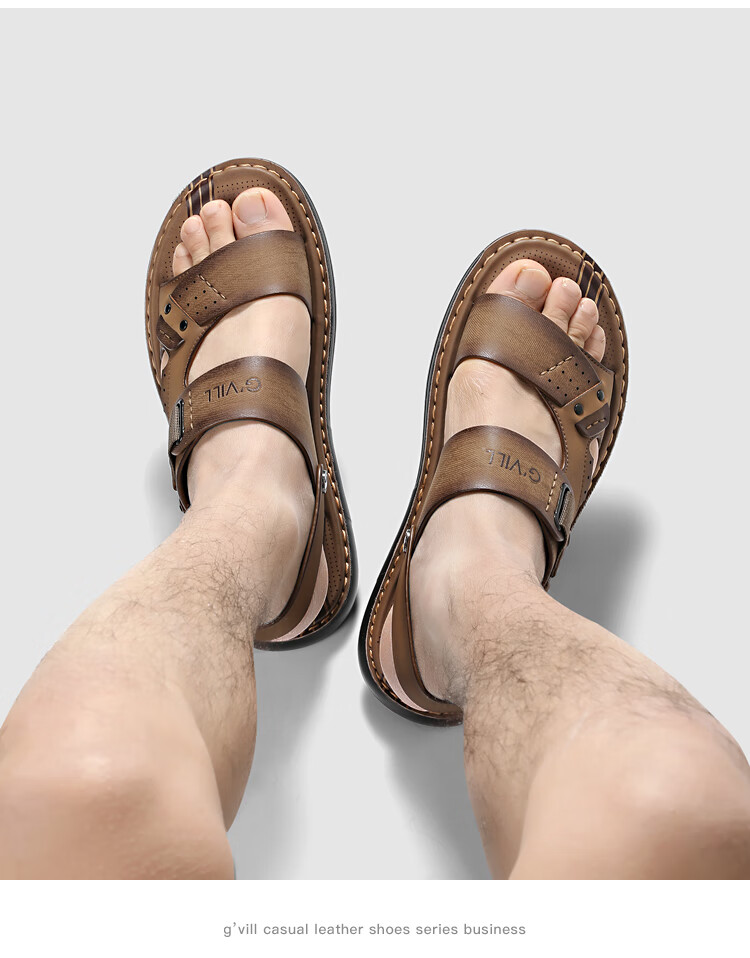 Guizhibu Summer New Versatile Thick-Soled Non-Slip Beach Shoes, Sandals for Outdoor Wear, Breathable Casual Shoes, G307, Gray, Size 40 8
