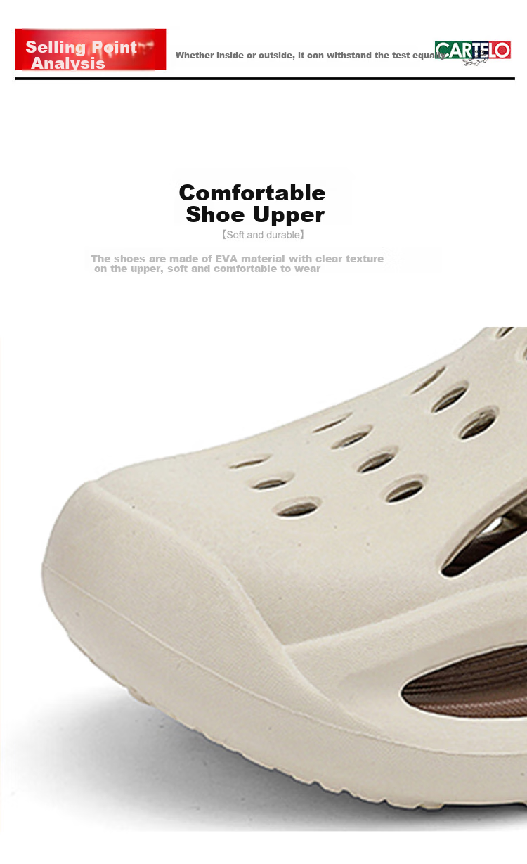 CARTELO Men's Sandals, Summer Breathable Beach Shoes, Comfortable Closed-Toe Men's Sandals 4
