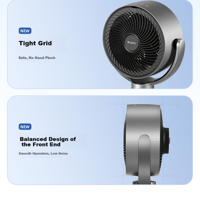 GREE Home Air Circulation Fan Smart Voice Remote Control Floor Fan Negative Ion DC Inverter Energy-Saving Quiet Oscillating Ventilation Fan FXDZ-2305Bvg5 12