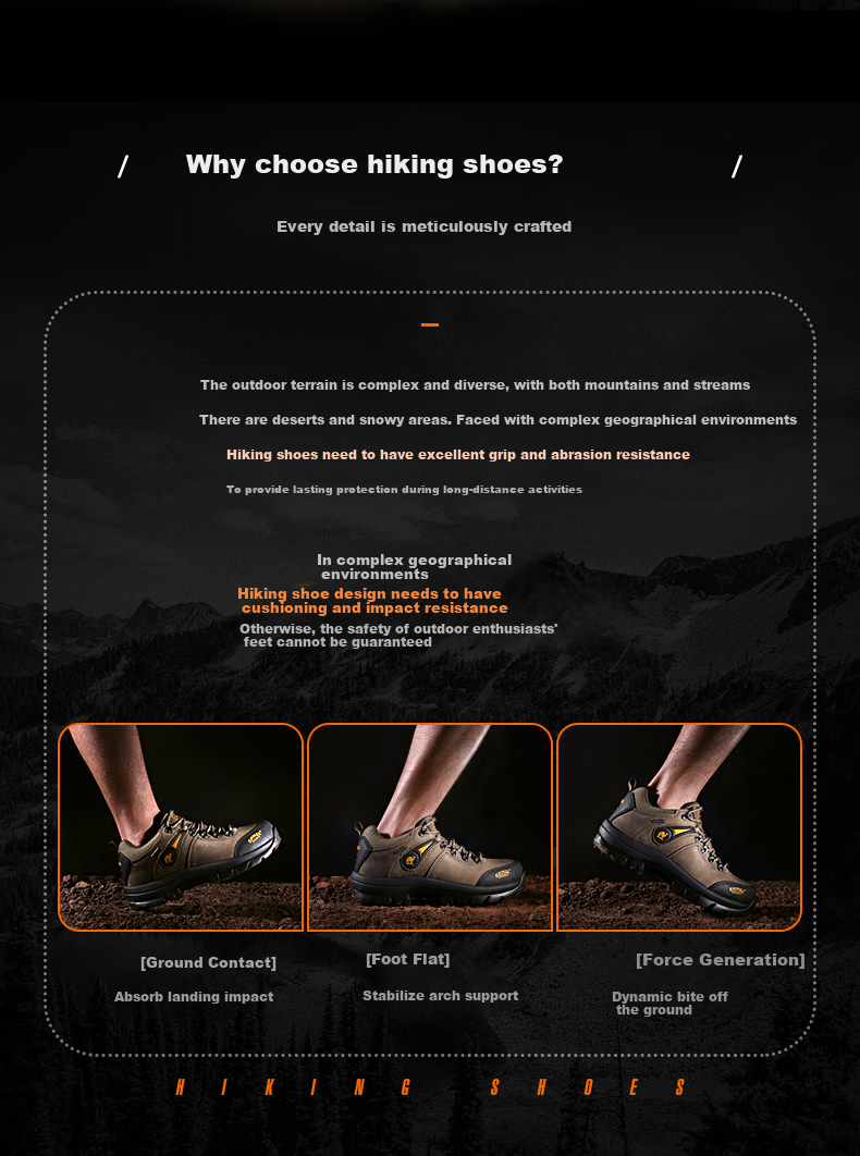 CAMEL Outdoor Hiking Shoes for Men, Durable Trekking Shoes, Cowhide Outdoor Footwear A63202a6015 Brown Size 42 5
