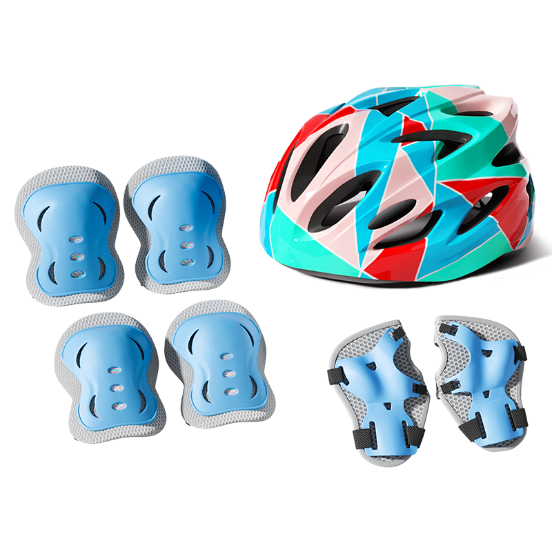 Xiao Zhuangyuan Kids Helmet Protective Gear Upgraded Inline Skating Riding Integrated Adjustable Head Size Full Protective Gear Red Blue Back to School Gift