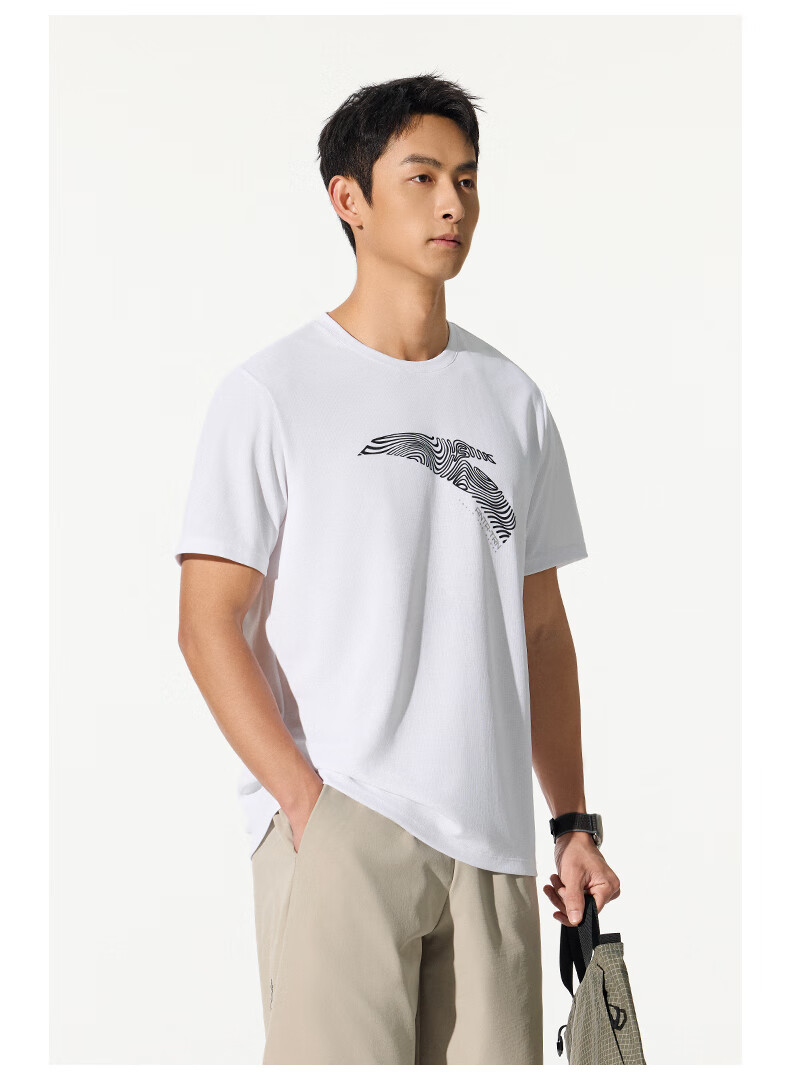 ANTA Quick-Dry T-Shirt, Men's Short-Sleeve T-Shirt for Summer, LOGO Printed Sports Undershirt, Loose-Fitting Moisture-Wicking Breathable Casual Top for Me 4