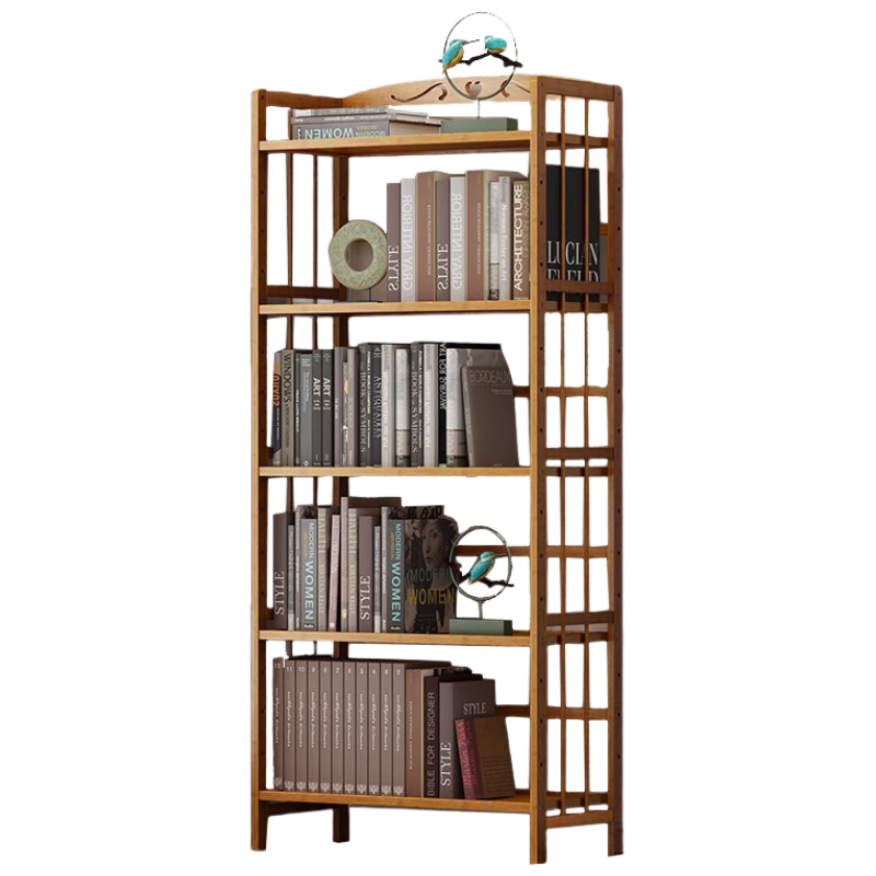 Anerya Simple Floor-Standing Bookshelf, 153cm Multi-Tier Bamboo Student Bookcase, Storage Rack, Organizer Shelf, 5 Tiers, 70cm