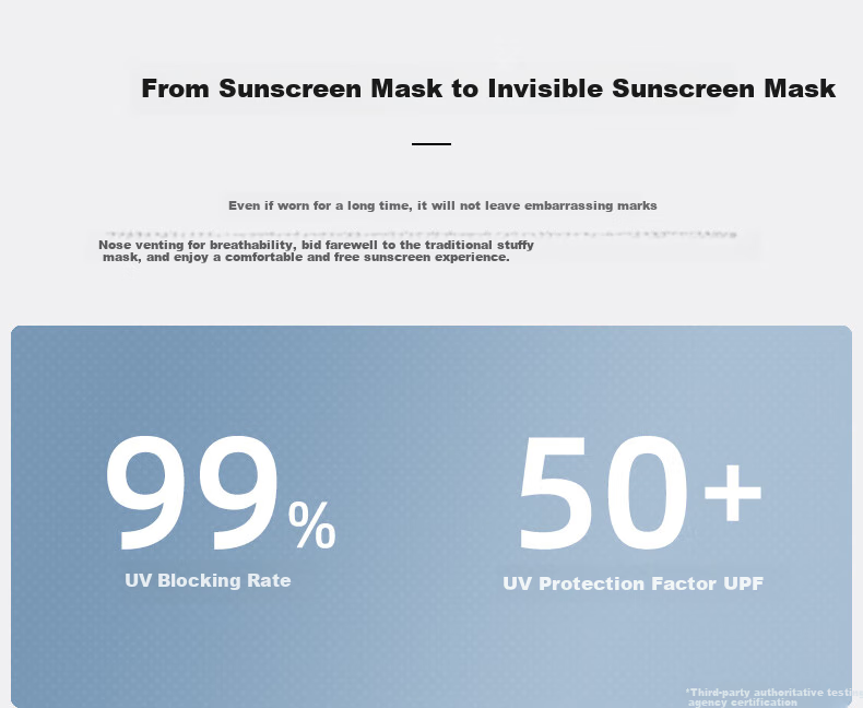 MISSION UV Ice Silk Sun Protection Face Mask for Men, Cycling, Hiking, Summer UV Protection, Sun-Shading, Breathable, Three-Dimensional Full-Face Sun Protection Face Mask 1