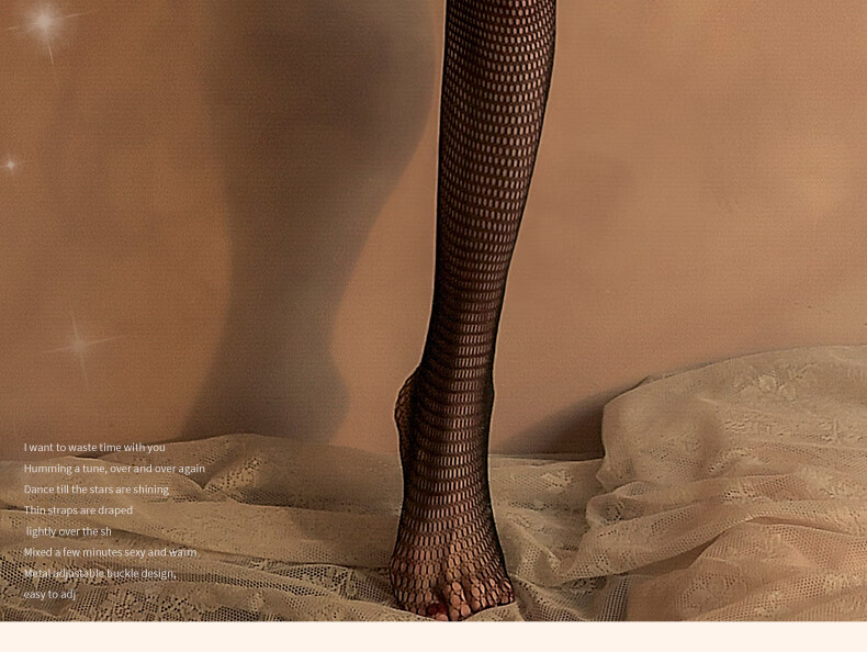 Zhenmei Women's Wide Waistband Integrated Suspender Stockings Sexy Black Hollow Fishnet Stockings 2-Pack Black 7157 14