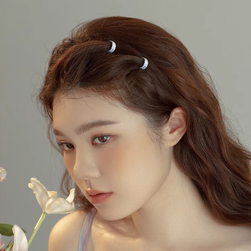 Xiangwan Rhinestone Hair Clip 2-Piece Set for Women, Front Bang Clip, Side Hairpin, Small Hair Clip, Gift for Women 6