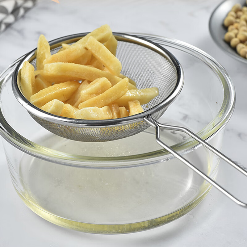 Anmai 304 Stainless Steel Strainer And Skimmer, Dense Fine Mesh Ladle for Soy Milk Filtration, Hot Pot Skimmer And Foam Remover AM2475