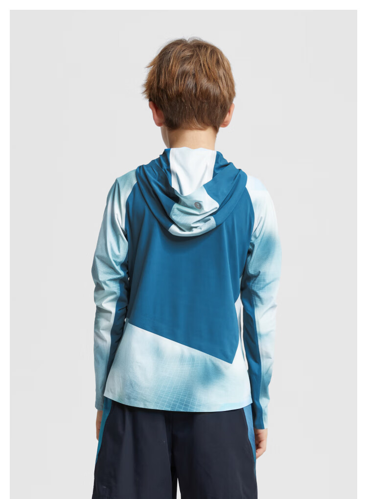 Moodytiger Children's Ice Silk Shirt, Summer Boys' Sun Protection Clothing, Cool Breathable Thin Style, Girls' Sun Protection Shirt, Color-Block Mosquito-Proof Skin Coat 5