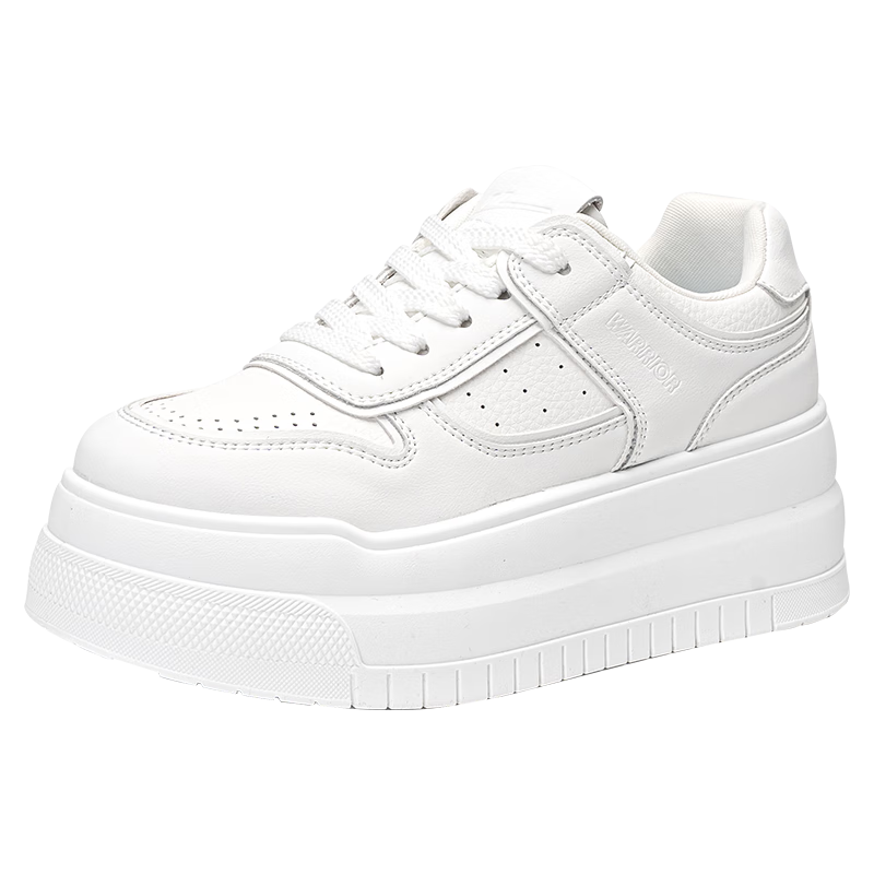 Warrior Women's Breathable Casual White Sneakers Thick Sole Height Increasing Comfortable Student Shoes White Size 34