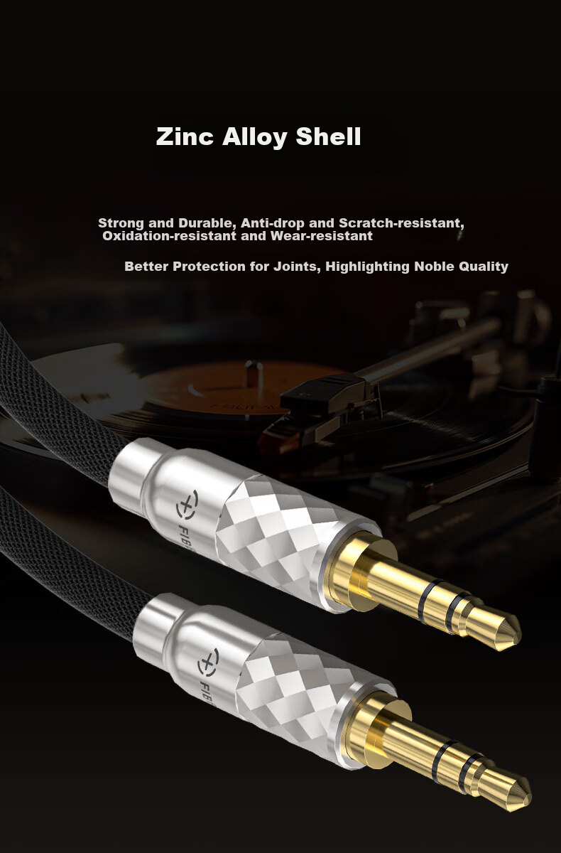 FIBBR 3.5mm Audio Cable AUX Audiophile Silver-Plated Male to Male Phone Headphone Car HIFI Speaker Connection Cable 10 Meters 5