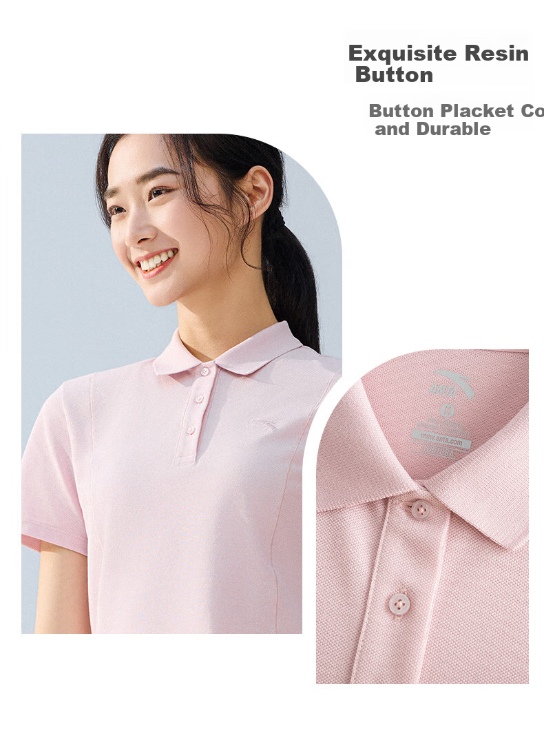 Anta Quick-Dry Polo | Princess Seam Shoulder Half-Zip Short Sleeve Women's Summer New Sun Protection Breathable Top 8