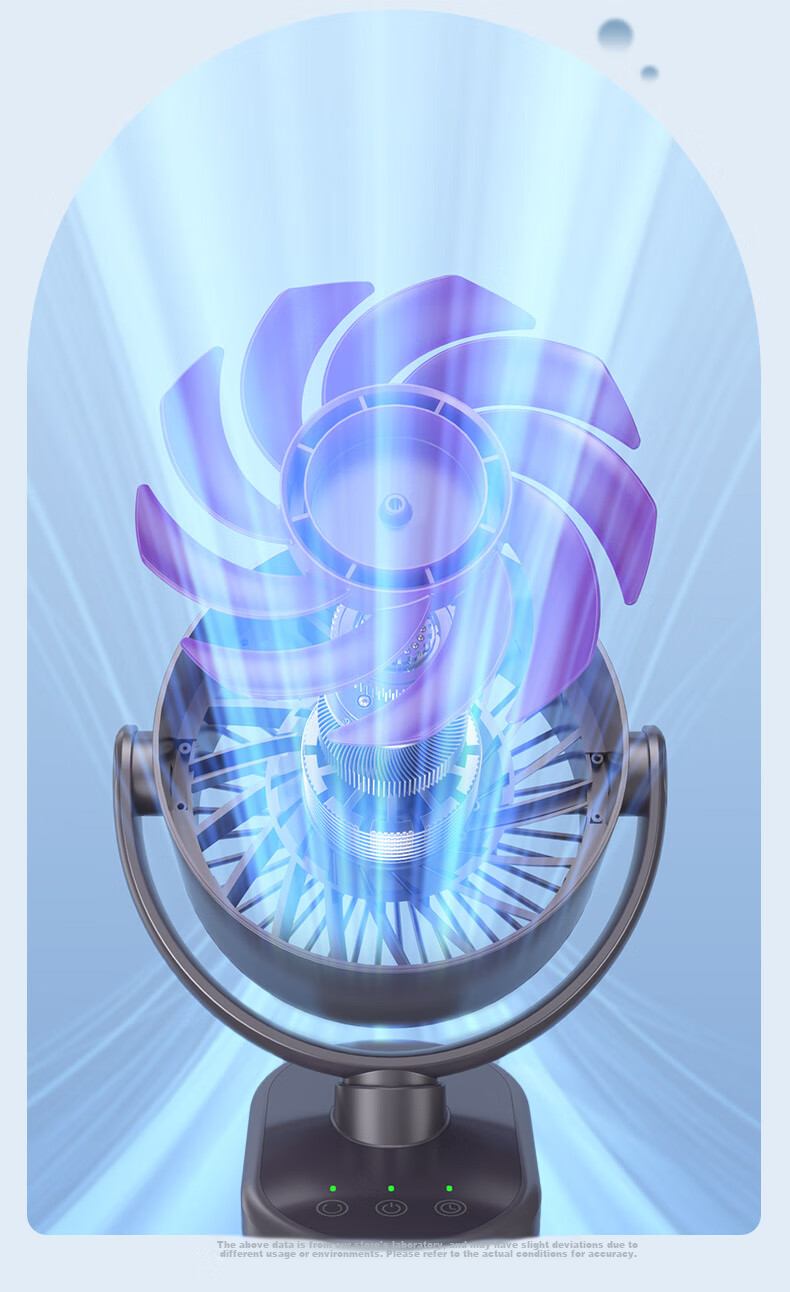 CRENOV [9-Blade Oscillating Fan] Desktop Mini Fan, Quiet Office Fan, Oscillating Dorm Bed Fan, USB Electric Fan for Cooling, Clip-On Wall-Mounted Fan, Small Kitchen Fan, Bedside Rechargeable Desktop Fa 15