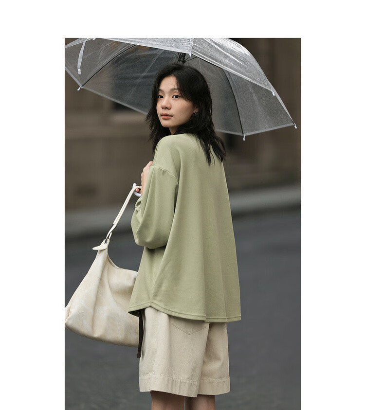 Demana Casual Running Sweatshirt Spring Fashion Color Block Pleated Long Sleeve Round Neck Loose Fit Comfortable Women's Top 2