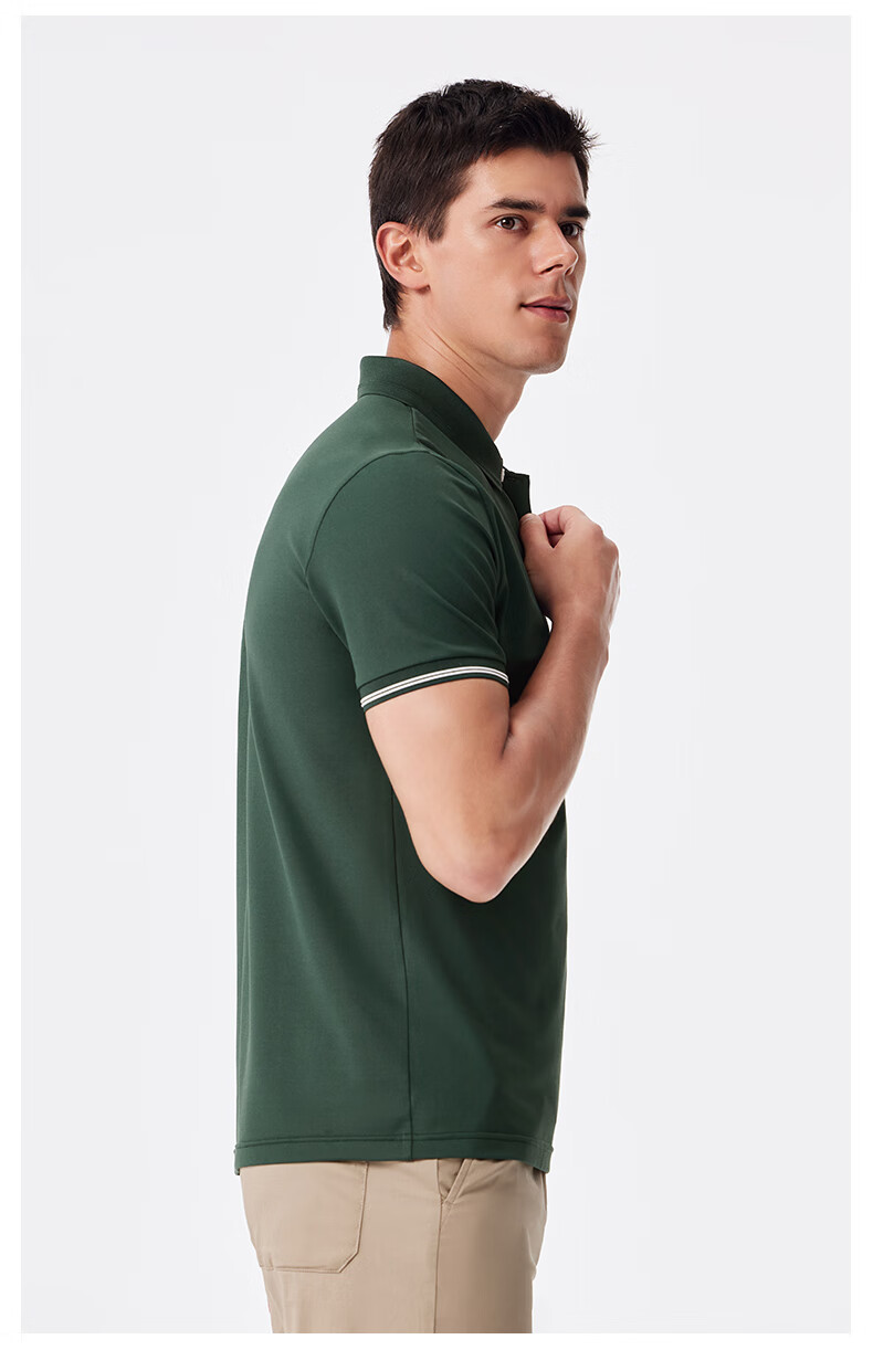 U.S. POLO ASSN., [Light Luxury Mulberry Silk], Polo Shirt for Men, Summer Business Cool-Touch T-Shirt, High-End Short-Sleeve, Father's Day 5