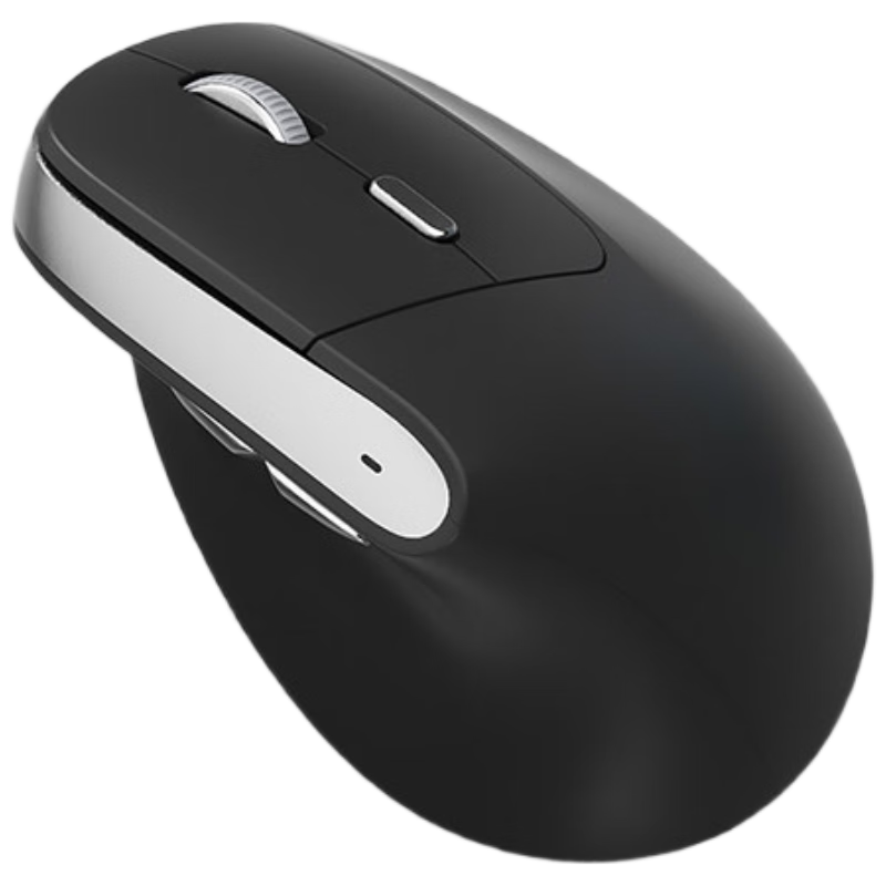 B.O.W Hangshi MD190L Ergonomic Mouse Vertical Standing Mouse Rechargeable Wireless Bluetooth Dual-Mode Mouse Suitable for Both Large And Small Hands, Unisex Gray And Black Color