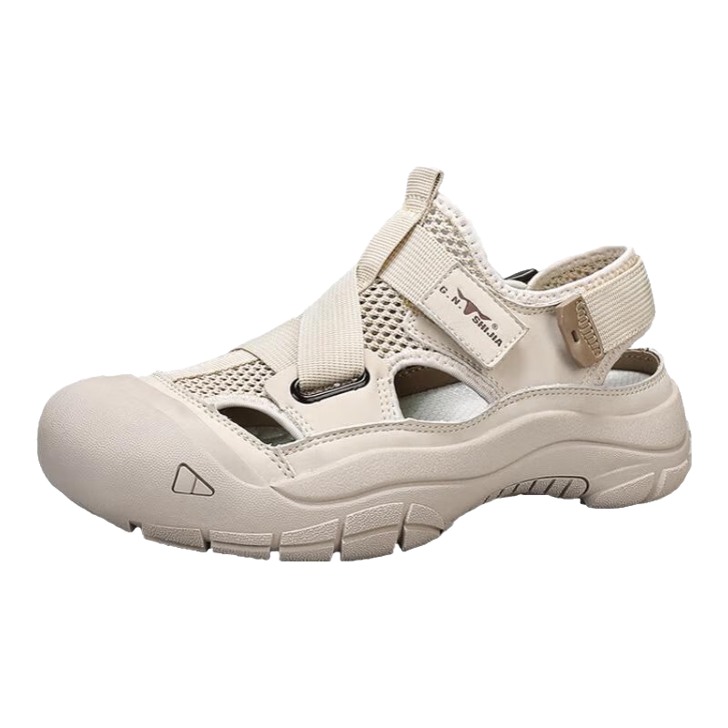 Bull Family Baotou Men's Summer Breathable Hollow Beach Sandals Outdoor Casual Sports Creek Shoes Men's Hole Shoes