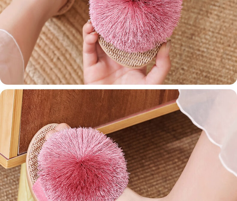 Huamei Jianbu Women's Linen Slippers Indoor Non-Slip Odor-Resistant Sweat-Absorbing Durable Floor Sandals HM3130 Black Size 37-38 6