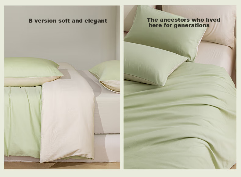 Hengyuanxiang Pure Cotton Three-Piece Set, Class A Antibacterial, 100% Pure Cotton Bed Sheet, Duvet Cover, Pillowcases, Bedding Set, Apple Green (Duvet Cover 150*200cm) 5