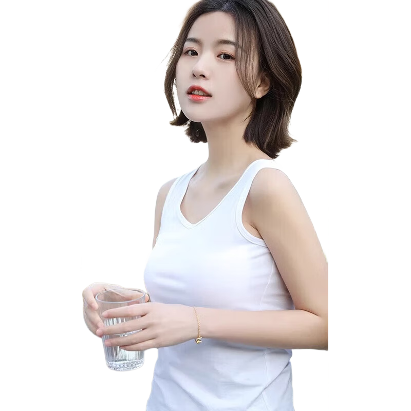 Hengyuanxiang Women's Autumn Pure Cotton Knitted Camisole, Suitable for Outer Wear, Stylish Inner Layering, Base Layer Sports Vest, Small Spaghetti Strap Top