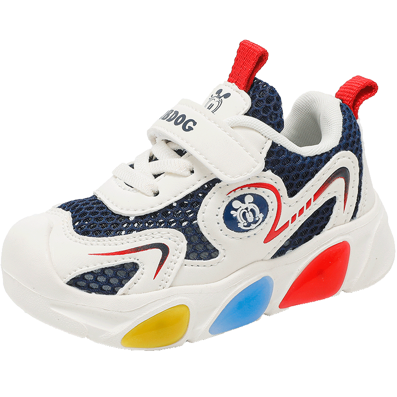 Babu Bean Boys' Mesh Shoes Summer Baby Light-Up Shoes Children's Walking Shoes 103352075 Beige/Navy Blue Size 30