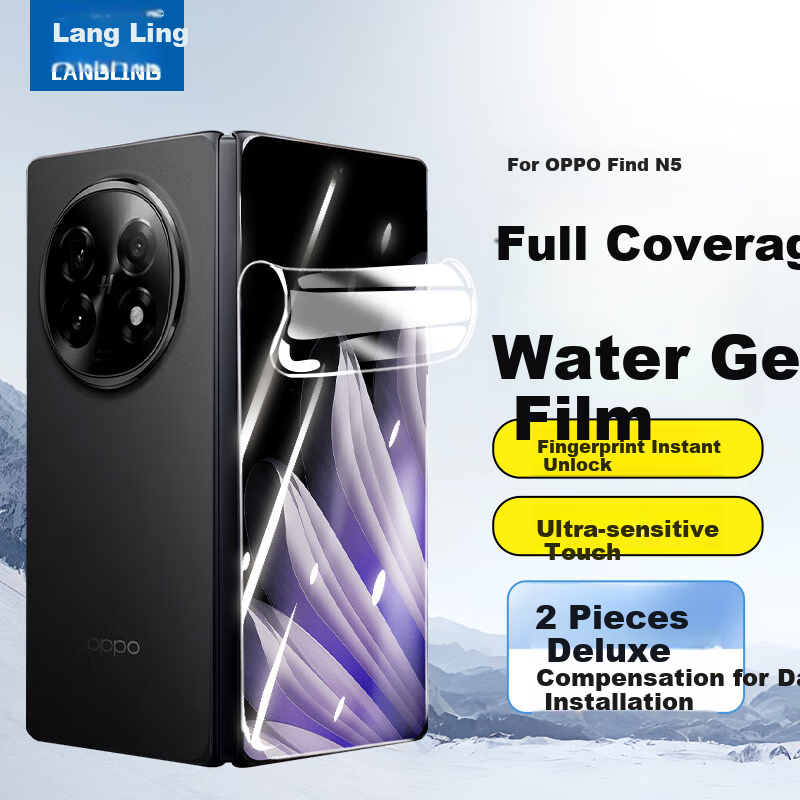 LANGLING [2-Pack] Screen Protector for OPPO Find N5, Non-Tempered Hydrogel Film, Full Coverage High-Definition Soft Film, Anti-Fingerprint Smooth Touch Protective Film