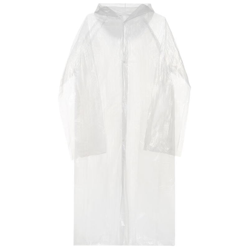 Naitesaiwei Disposable Raincoat, Thickened PE Raincoat, One Size Fits All, NTSW-DW9188, White, Pack of 10