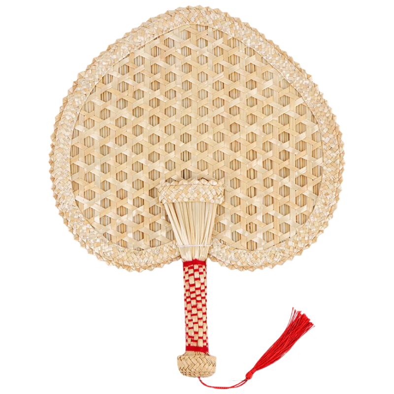 Extreme Space Handmade Woven Large Palm Leaf Fan Traditional Banana Leaf Round Fan Straw Woven Fan Chinese Style Fan for Men and Women