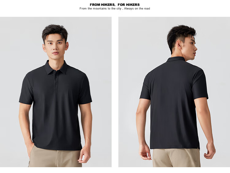 Pioneer Camp Quick-Dry Polo Shirt for Men, Summer Outdoor Cool Breathable Short-Sleeve City Commute Lightweight Sports Training T-Shirt 8