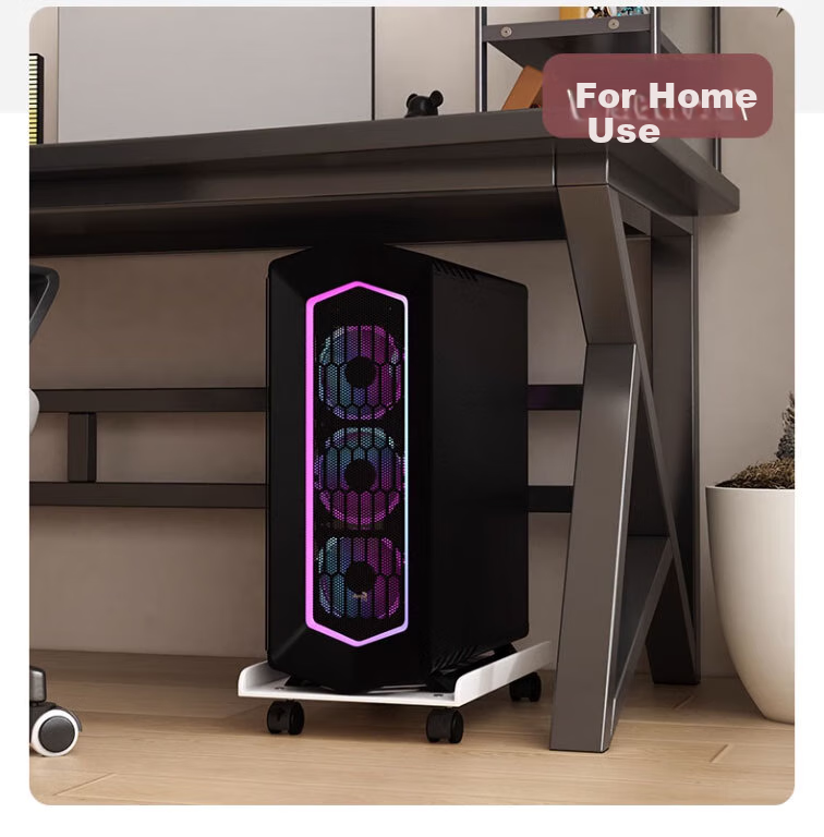 Youhuoda Desktop Computer Tower Stand, Under-Desk Storage Rack, Mobile Caster Case Base Tray Bracket, Floor-Standing Drag Board 4
