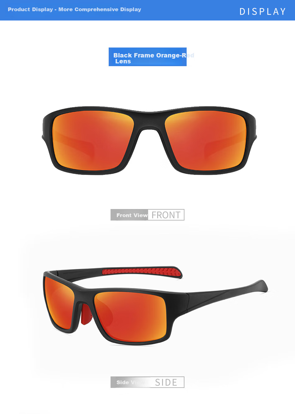 DRATRA Polarized Sunglasses for Men And Women, High-Definition Cycling Glasses, Outdoor Fishing Sunglasses, Anti-Glare Classic Square Frame Fashionable 6