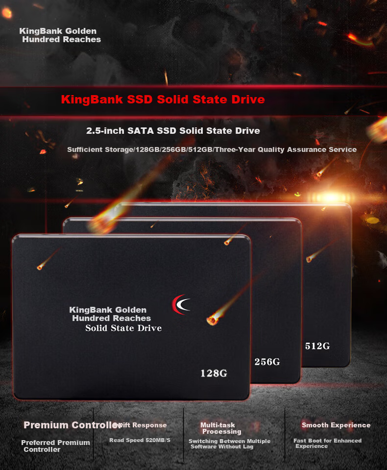 KINGBANK 256GB SSD Solid State Drive SATA 3.0 Interface KP320 Series 1