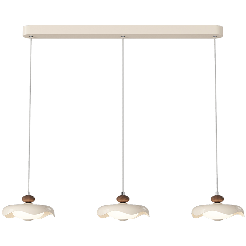 ARROWARROW Full Spectrum Solid Wood Style Walnut Color Pendant Light for Dining Room Bar Table Long Strip Lamp