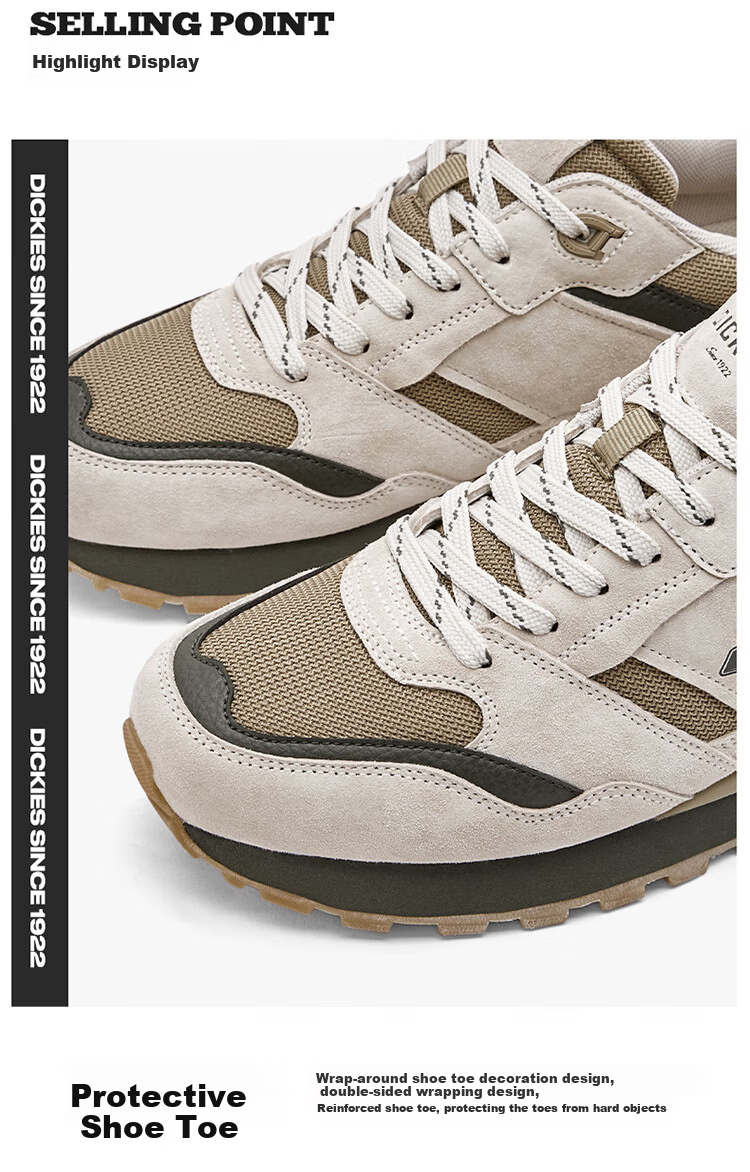 Dickies Men's Dad Shoes, Retro Casual Shoes, Height-Increasing Men's Shoes, Breathable Running Shoes for Summer, Sports Shoes, Size 39, Gray 4