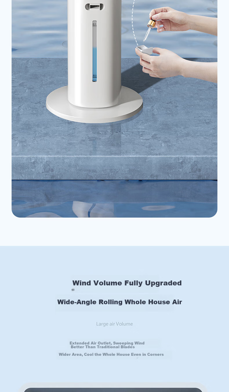 Haier Air Cooler, Home Cooling Fan, Quiet Electric Fan, Cold Air Machine, Water-Cooled Tower Fan, Humidifying Air Conditioner, Self-Operated Bladeless Fan, Powerful Cooling Mini Air Conditioner HFZ-J8625A 4