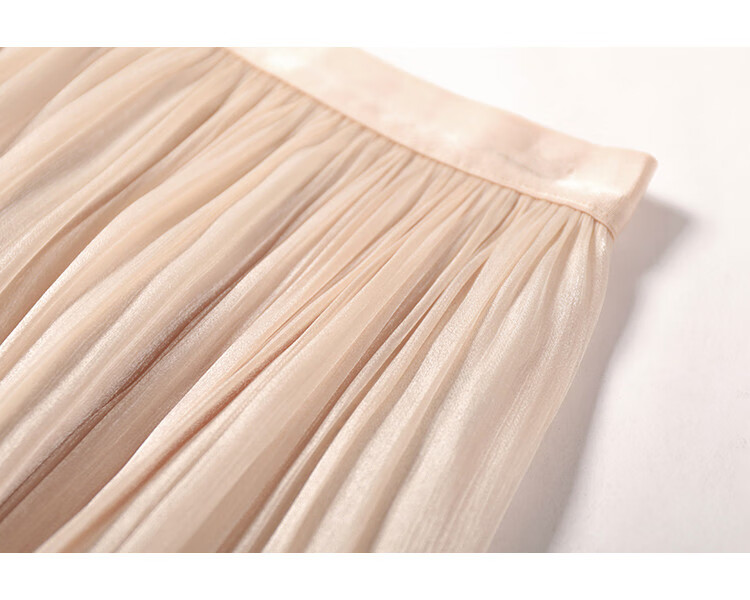 Dme [Flowing Light Pleated Skirt] Spring Style, Internet Celebrity-Inspired Elastic Waist Flowing Pleated Umbrella Skirt for Wome 17